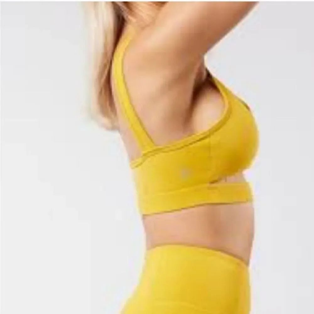 Buff Bunny Boo Sports Bra Flame Yellow Women's Size Small Nwt